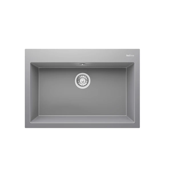 REAL STONE K003 DIDYMA 58 GRANİT EVİYE GRİ 76.5 x 50 Cm Tezgah Üstü ürün görseli