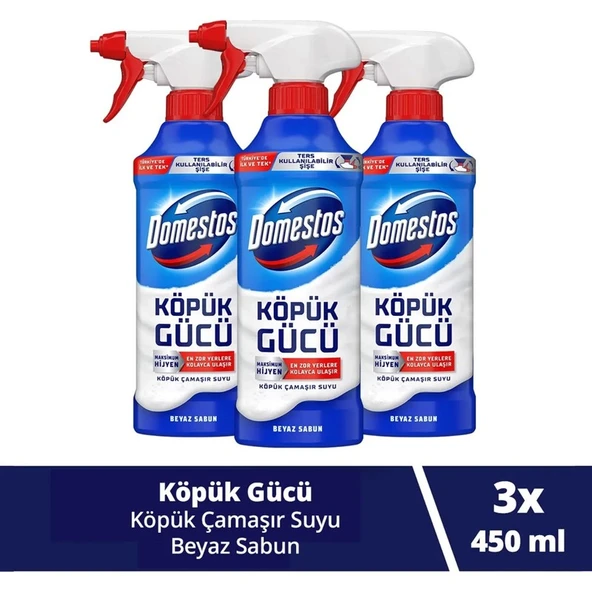 Domestos Köpük Gücü Köpük Çamaşır Suyu Beyaz Sabun 450 ml x3 ürün görseli