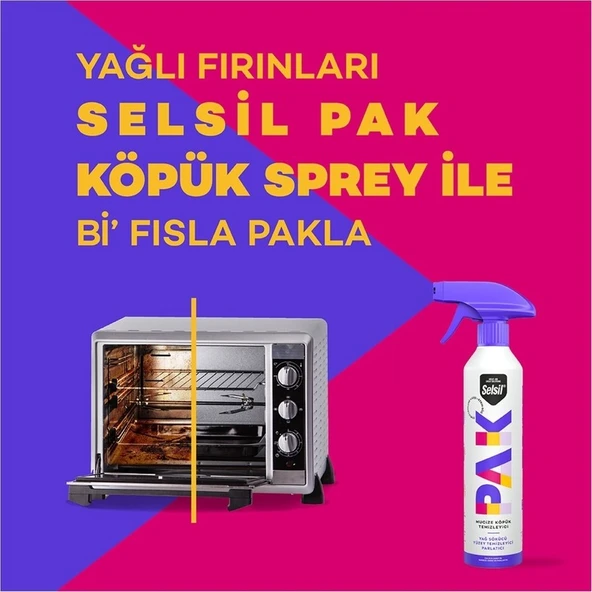 Selsil Pak Mucize Köpük Temizleyici Sprey 500 ml x 2 Adet - Resim 2