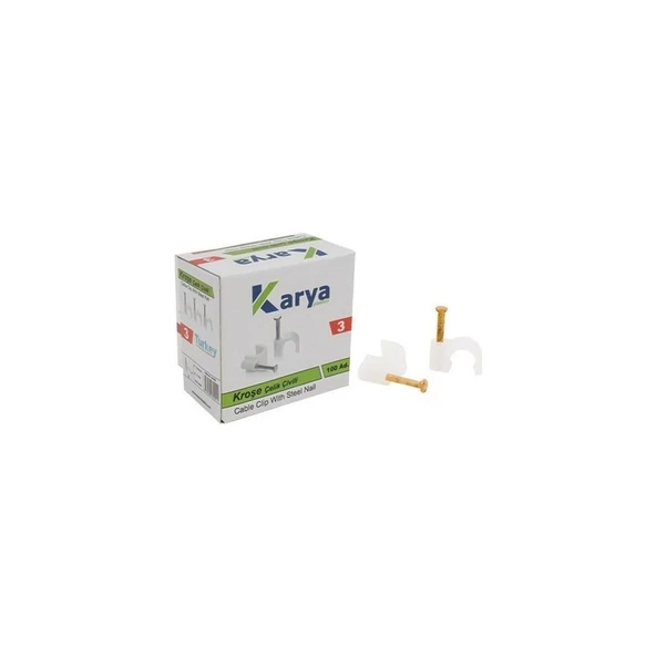 Karya Kroşe 3 Numara Celik Çivili 7 mm (2*1.5 - 3*1.5 Ttr Kablolar Icin)