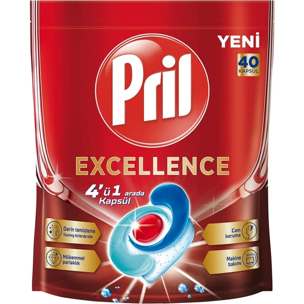 Pril Excellence Bulaşık Kapsülü 40'lı 724 G ürün görseli