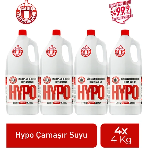 Hypo Çamaşır Suyu 4 kg x 4 Adet ürün görseli