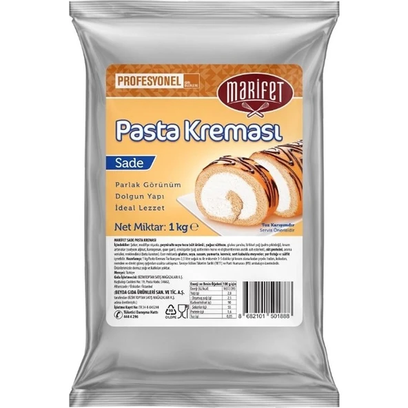 Marifet Sade Pasta Içi Kreması 1 kg ürün görseli