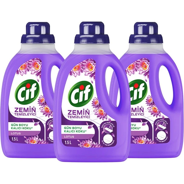 Cif Zemin Temizleyici Lotus 1500 ml X3 - Resim 2