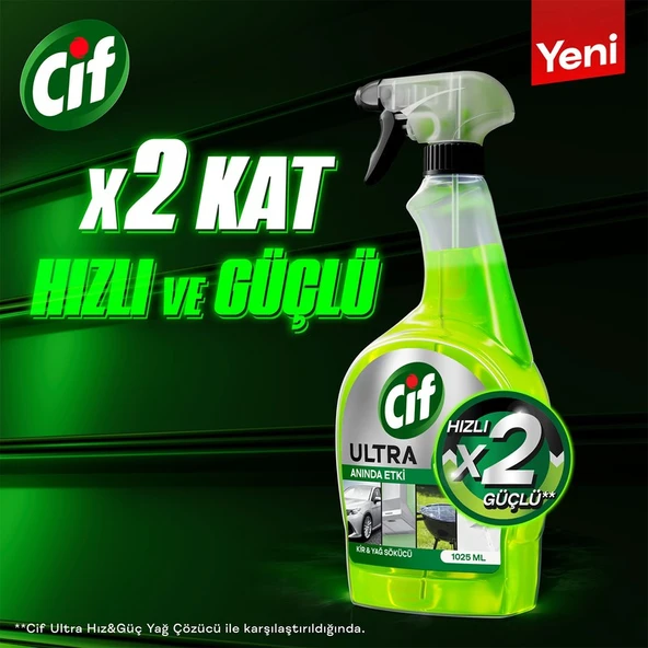 Cif Ultra Anında Etki Kir ve Yağ Çözücü 1025 ml - Resim 2