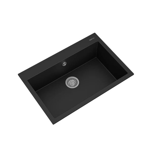 RealStone K003 Didyma 77 Tezgah Üstü Granit Eviye Siyah - 2