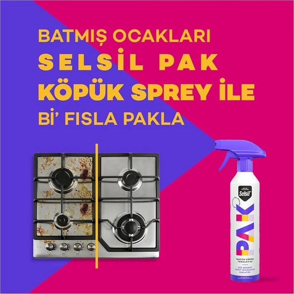Selsil Pak Mucize Köpük Temizleyici Sprey 500 ml x 2 Adet - Resim 4