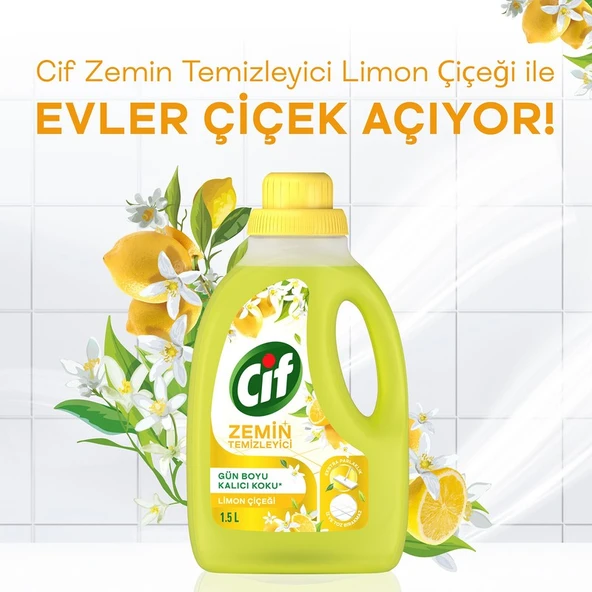 Cif Zemin Temizleyici Limon Çiçeği 1500 ml - Resim 4