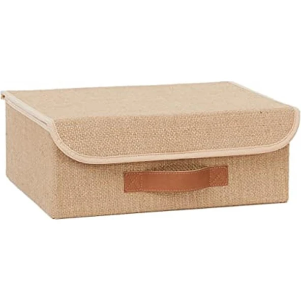 Evde Dekorum Jüt Kapaklı Kutu // 30X23X11, Kahverengi ürün görseli