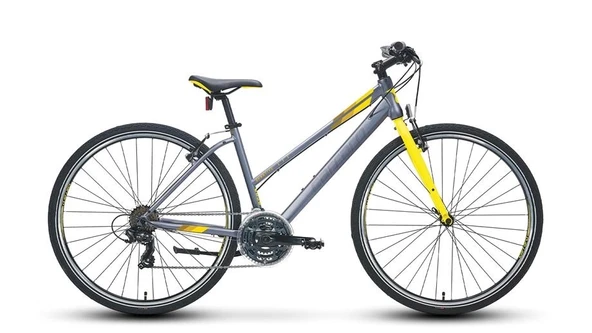 CARRARO SPORTIVE 322 KADIN ŞEHİR BİSİKLETİ 480H V 28 JANT 21 VİTES MAT ANTRASİT SARI KOYU SARI ürün görseli