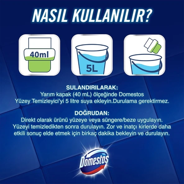 Domestos Yüzey Temizleyici Çam Maksimum Hijyen Tüm Yüzeyler için Yüzey Temizleyici 1500 ml x3 - Resim 5