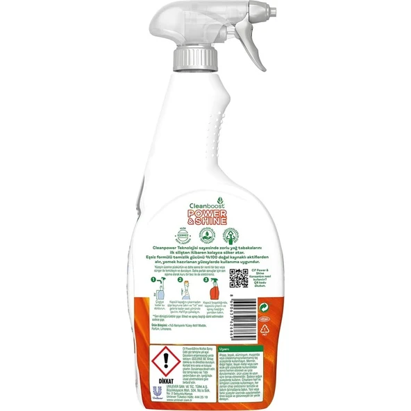 Cif Power Shine Temizleyici Mutfak Yağ Çözücü 750 ml - Resim 3