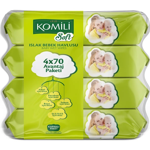 Komili Soft Islak Havlu 4X70 280 Yaprak - Resim 2