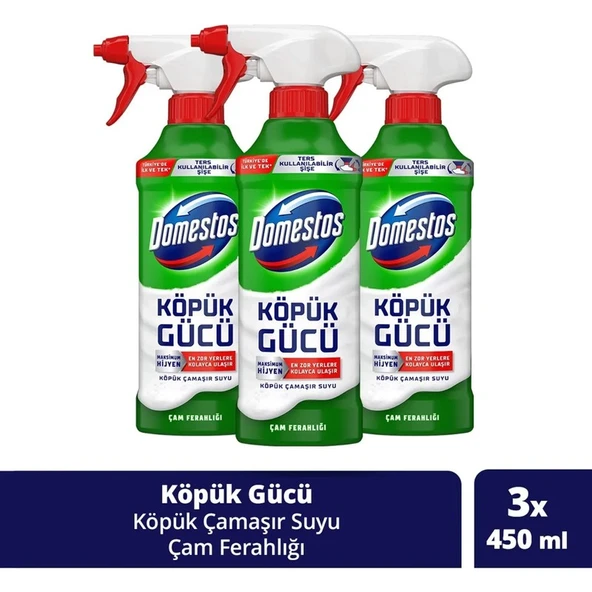 Domestos Köpük Gücü Köpük Çamaşır Suyu Çam Ferahlığı 450 ml x3 ürün görseli
