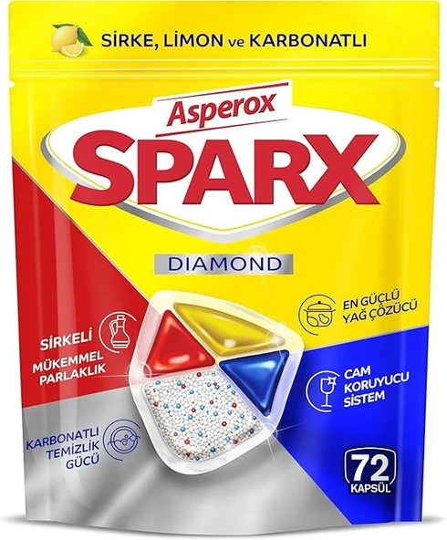Asperox Asperox Sparx Diamond Bulaşık Makinesi Kapsülü 72 Adet