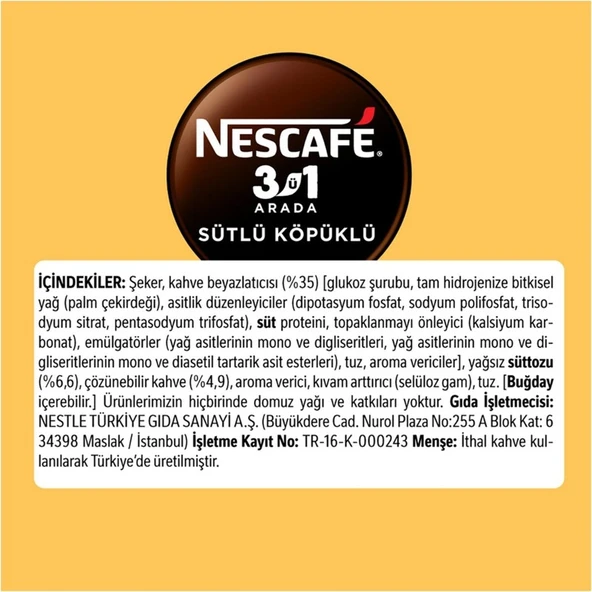 Nescafe 3ü1 Arada Sütlü Köpüklü Kahve 17,4 gr x 56 Adet - Resim 5