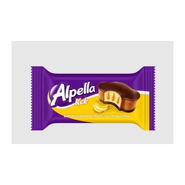 Alpella Kakao Kaplamalı Muz Sos Dolgulu Kek 40 gr x 24 Adet ürün görseli