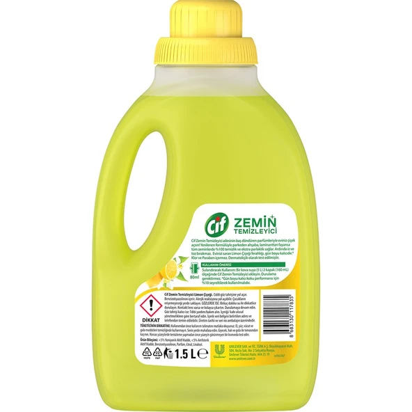 Cif Zemin Temizleyici Limon Çiçeği 1500 ml - Resim 8