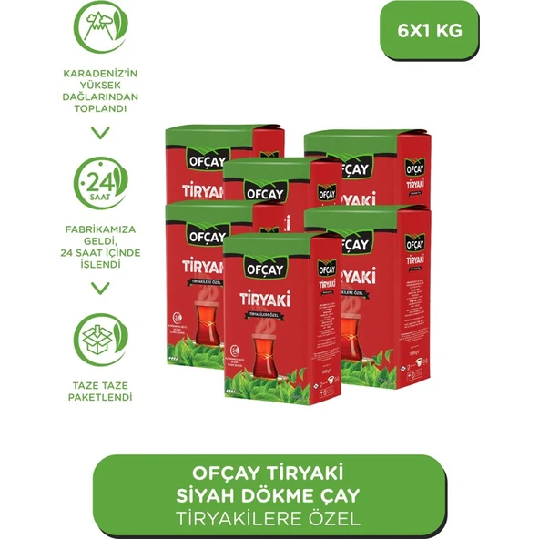 Ofçay Tiryaki Dökme Siyah Çay 1000gr X 6 ürün görseli