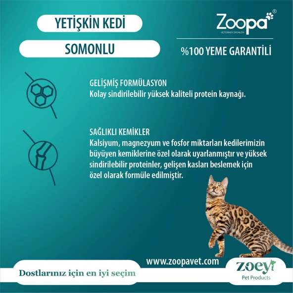 Zoey Somonlu Yetişkin Kedi Maması 15 KG - 2