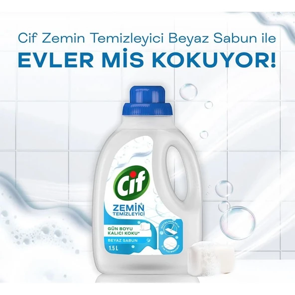 Cif Zemin Temizleyici 1500 ml Beyaz Sabun X1 + Limon Çiçeği X1 + Lotus X1 + Sakura X1 - Resim 4