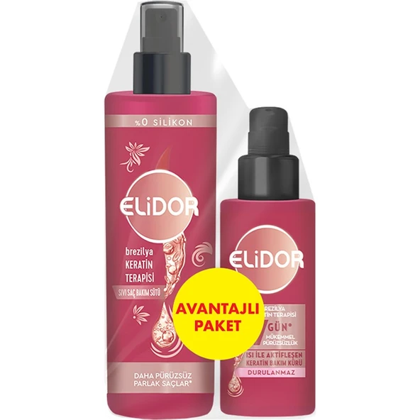 Elidor Brezilya Keratin Bakım Sütü 200 ml + Kürü 90 ml ürün görseli