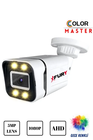 FURY 5mp Lens 1080p 4 x Ultra Led Gece Renkli Full HD Suya Dayanıklı Güvenlik Kamerası - Resim 2