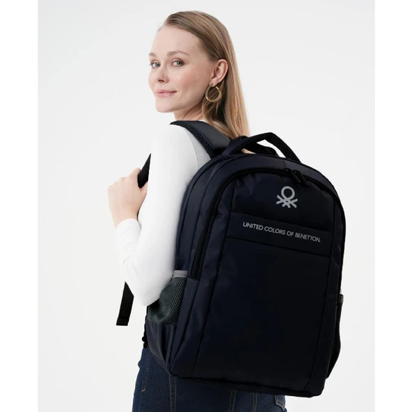 Benetton 3 Bölmeli Okul Sırt Çantası Siyah (20964) ürün görseli