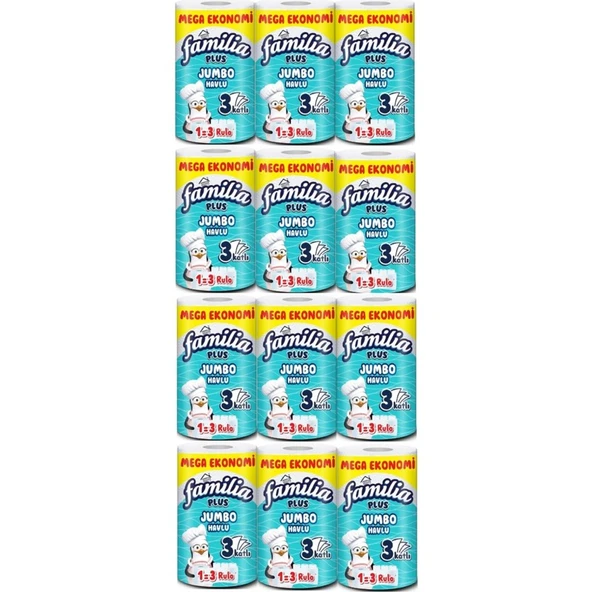 Familia Plus Jumbo Havlu 1=3 Rulo 12 Adet ürün görseli