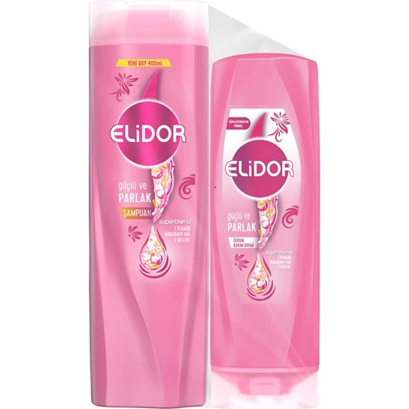 Elidor Güçlü Parlak Şampuan 400 ml + Saç Kremi 200 ml ürün görseli