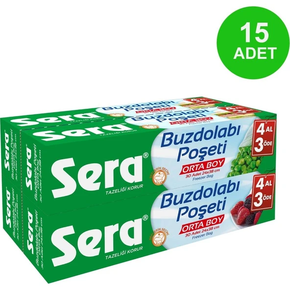 Sera Buzdolabı Poşeti Orta Boy 4 Al 3 Öde 24 x 38 cm - Resim 2