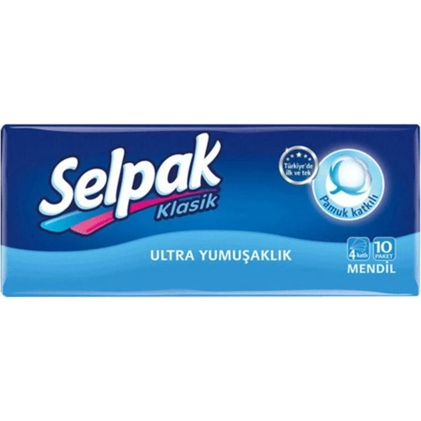 Selpak Klasik Mendil 4 Katlı 10X10 Paket (100 Adet) ürün görseli