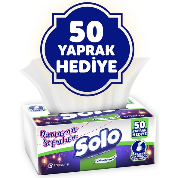 Solo 12'li Çek- Al Kağıt Mendil (1800 Yaprak +600 Yaprak ) - Resim 5