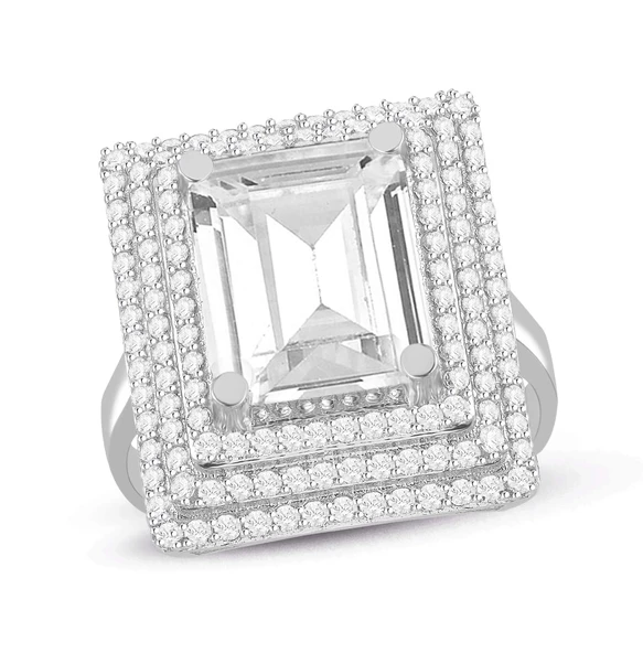 Üç Sıralı Baget Altın Yüzük ürün görseli 1