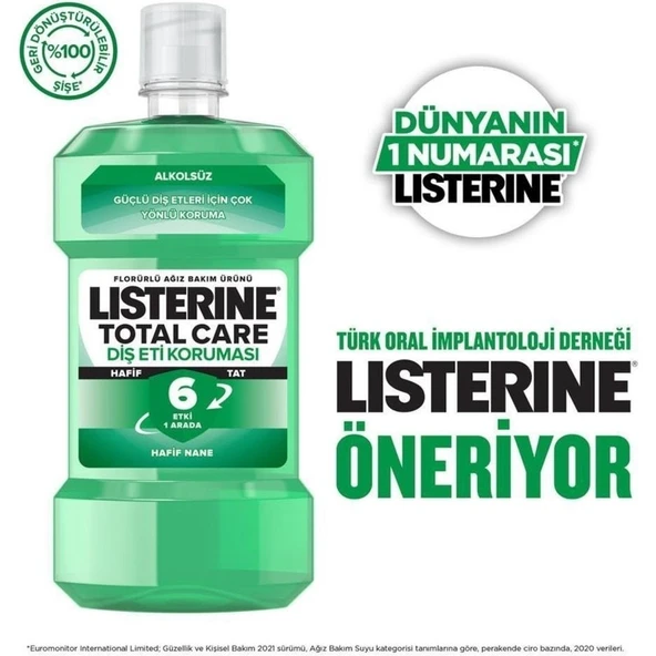 Listerine Diş ve Diş Eti Koruması Hafif Tat 500 ml - Resim 4