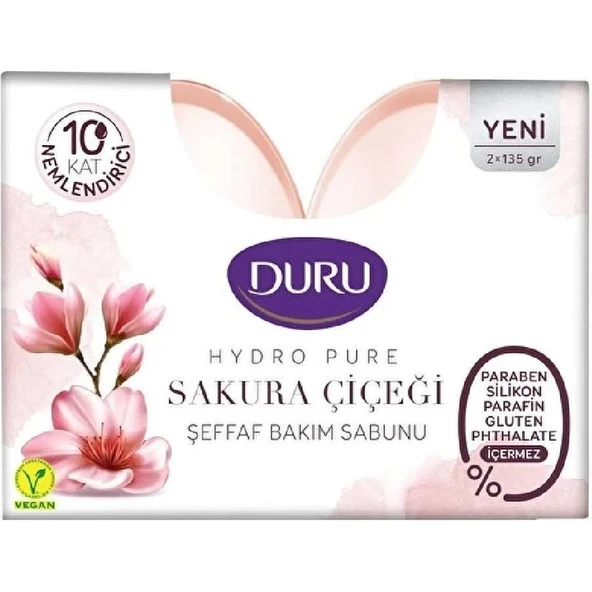 Duru Hydro Pure Sakura Çiçeği Şeffaf Bakım Sabunu 2 x 135 gr ürün görseli