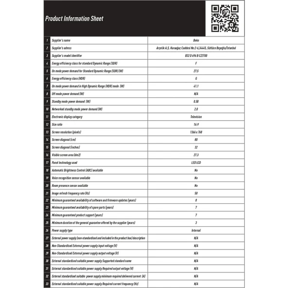 Beko B32 D 696 B 32" 81 Ekran Uydu Alıcılı HD Ready Smart LED TV - 5
