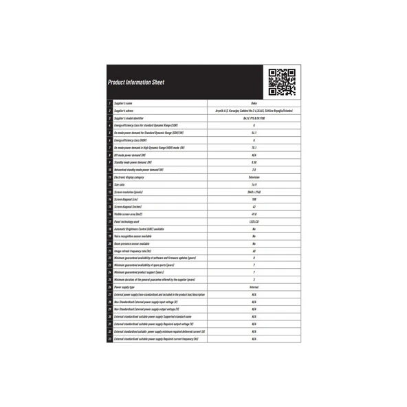 Beko Crystal 7  B43 E 795 B 43" 109 Ekran Uydu Alıcılı 4K Ultra HD Google Smart LED TV - Resim 6