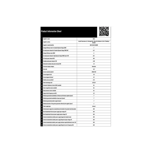 Beko B50 C 865 B 50" 127 Ekran Uydu Alıcılı 4K Ultra HD Smart LED TV - Resim 7