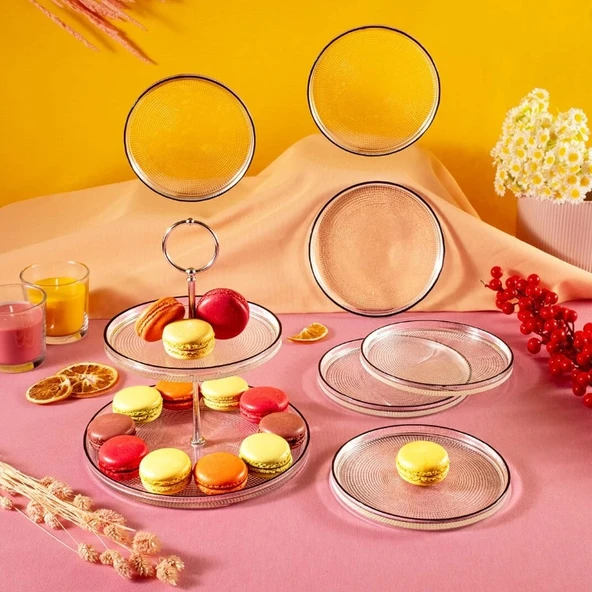 Fecra Loren 7 Parça Servis ve Sunum Seti Siyah Fileli - 4