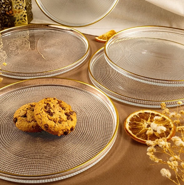 Fecra Loren 6 Parça Servis Seti 21 cm Gold Fileli - 4