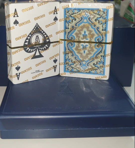 SD Süper Kalite Su Geçirmez Plastik İki Deste Oyun Kağıdı