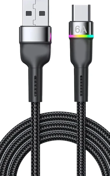 Vivo Y16 Y17s Y19s Y21 Y21A Y21s Y22 Y22s Şarj Kablosu Type-C 6A Ledli Hızlı SZ-CL81 ürün görseli 1