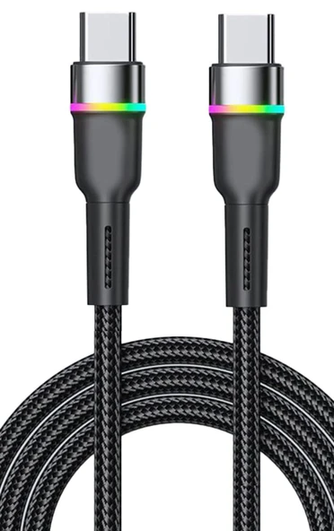Xiaomi Redmi 8 8A 9 K20 K30 Pro Şarj Kablosu Type-C 60W RGB Led SZ-CL13
