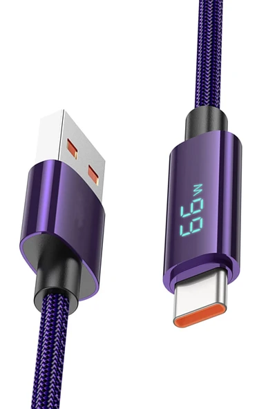 Casper VIA F30 -F30 Plus M30 M30 Plus Şarj Kablosu Type-C Göstergeli Hızlı NF-HC-U125 ürün görseli 1