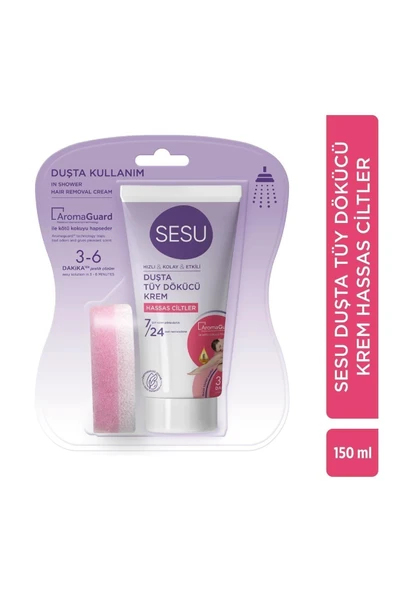 Sesu Duşta Tüy Dökücü Krem Hassas Ciltler 150 Ml ürün görseli 1