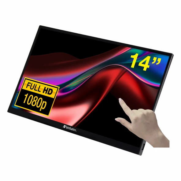 Verbatim PMT-14 14" 60Hz 6Ms HDMI+USB-C HDR FullHD FreeSync IPS Taşınabilir Dokunmatik Monitör - Resim 2