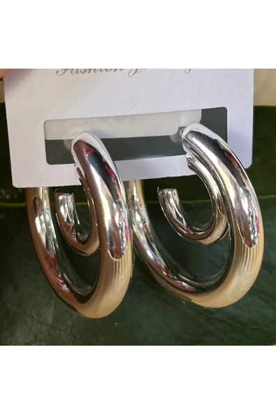 Monalisa Home Gümüş Renk Lüks Gösterişli  Küpe ürün görseli 1