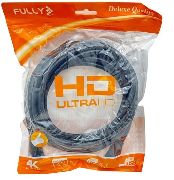 Fully G-507BS Siyah 19+1 Gold Uç V2.0 3 Metre 4K HDMI Kablo ürün görseli 1