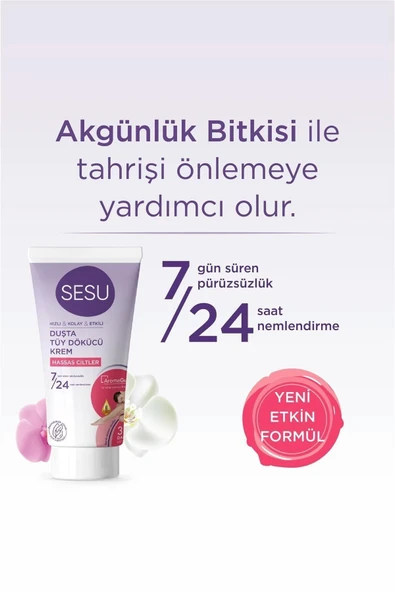 Sesu Duşta Tüy Dökücü Krem Hassas Ciltler 150 Ml - Resim 4